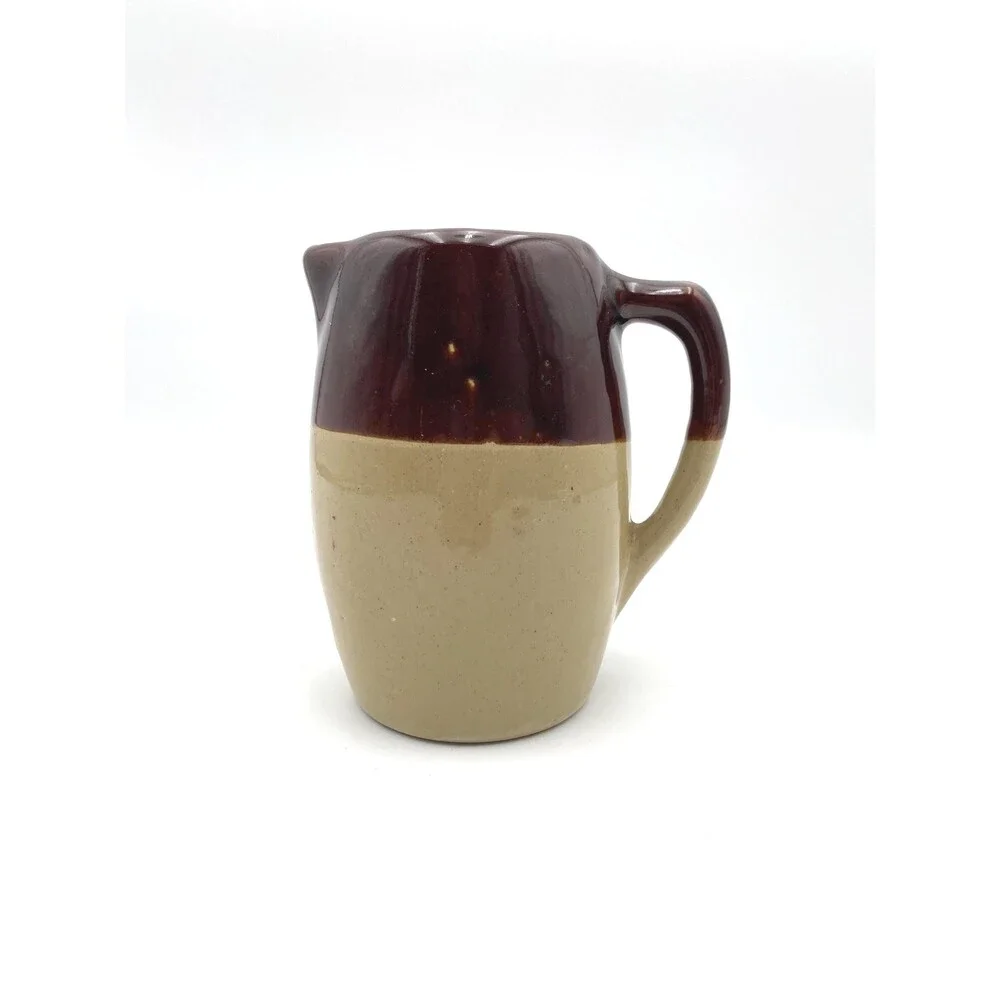 Zanesville Brown & Tan Stoneware Pitcher Rustic Table Setting